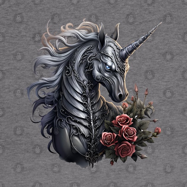 Gothic Unicorn Roses by Chromatic Fusion Studio